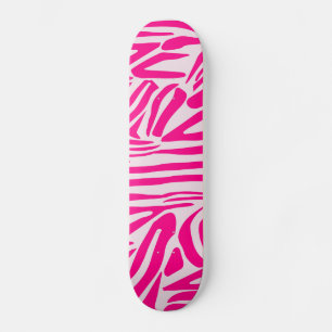 Skateboard Estampado de cebra rosa