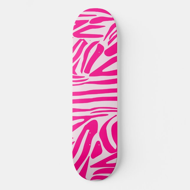 Skateboard Estampado de cebra rosa (Anverso)