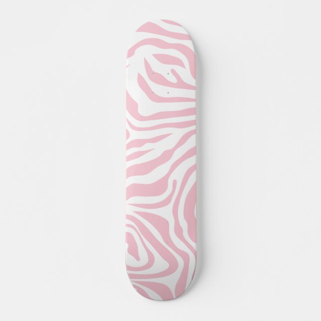 Skateboard Estampado de cebra rosada Patrón de cebra de impre (Anverso )
