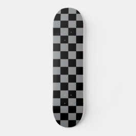 Skateboard Estampado de cuadros negros y grises