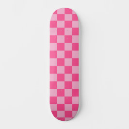 Skateboard Estampado de cuadros rosados