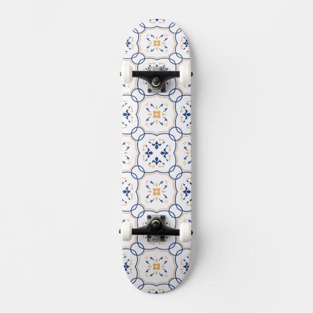 Skateboard Estampado de flores (Anverso)