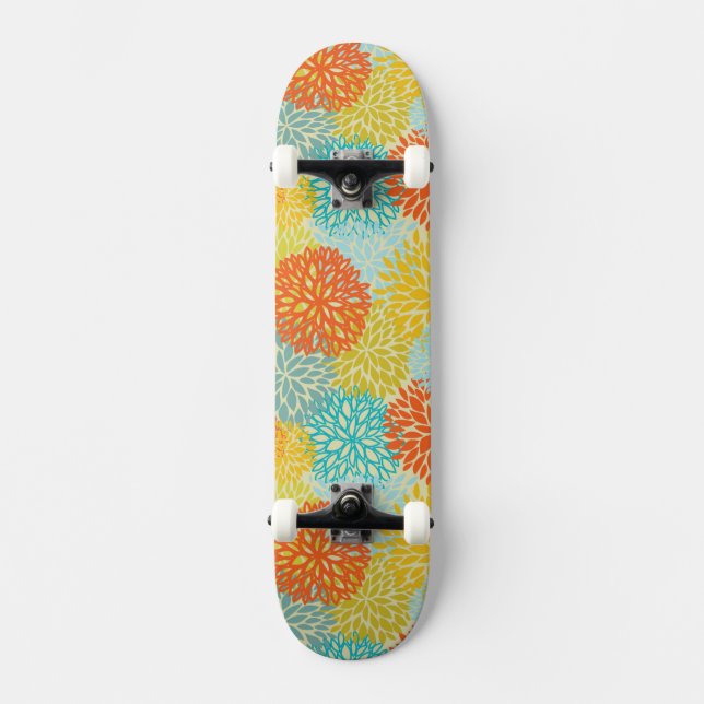 Skateboard Estampado de flores 3 (Anverso)