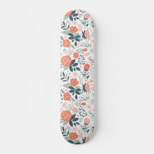 Skateboard Estampado de flores hermoso femenino
