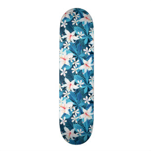 Skateboard Estampado de flores tropical del hibisco