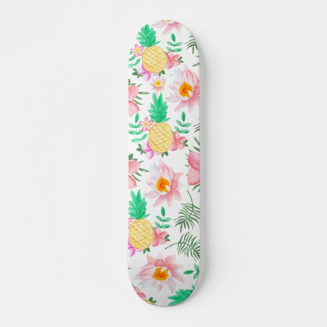 Skateboard Estampado de flores tropical del verano del (Anverso )