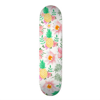 Skateboard Estampado de flores tropical del verano del