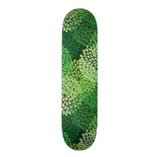 Skateboard Estampado de flores verde