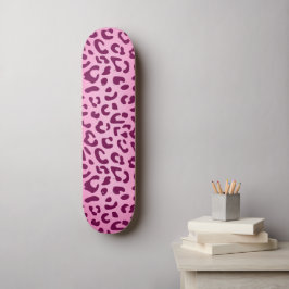 Skateboard Estampado de leopardo rosa elegante