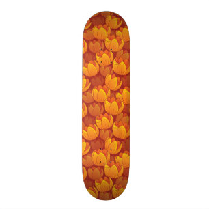 Skateboard Estampado de plores de oro