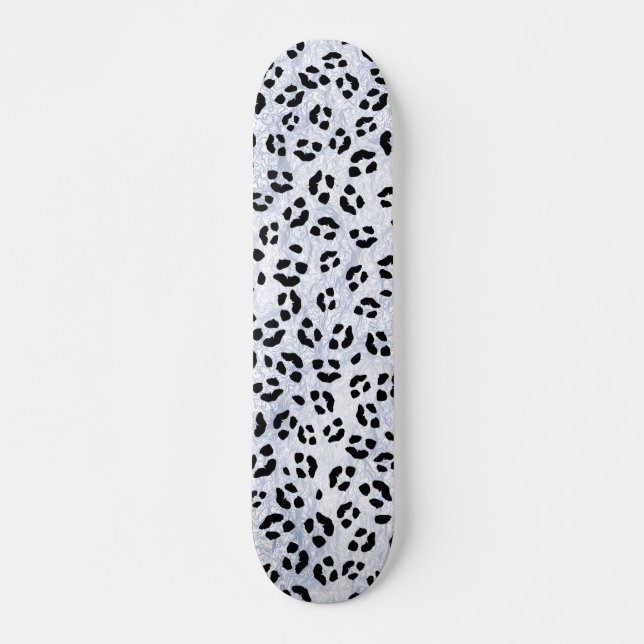 Skateboard Estampado leopardo blanco (Anverso )