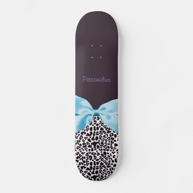 Skateboard Estampado leopardo de moda y Blue Ribbon con (Anverso)