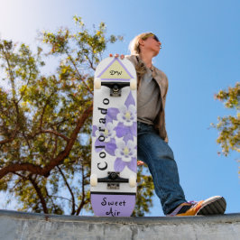 Skateboard Estatal de Colorado con Flor Columbina