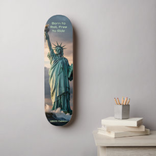 Skateboard Estatua de la Libertad 1776–2026 Freedom Skate Art