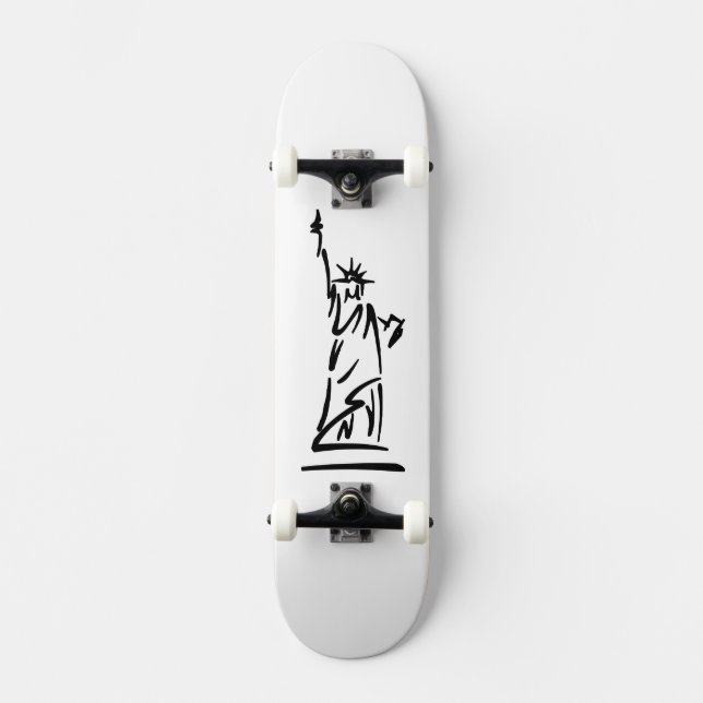 Skateboard Estatua de la Libertad Azul (Anverso)