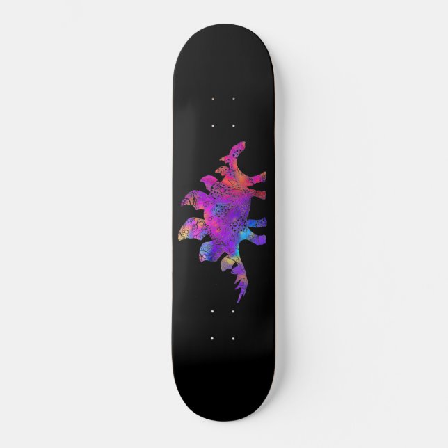 Skateboard Estegosaurio arcoiris (Anverso)