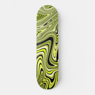 Skateboard Estética de Mármol Amarillo Lima Tendencia