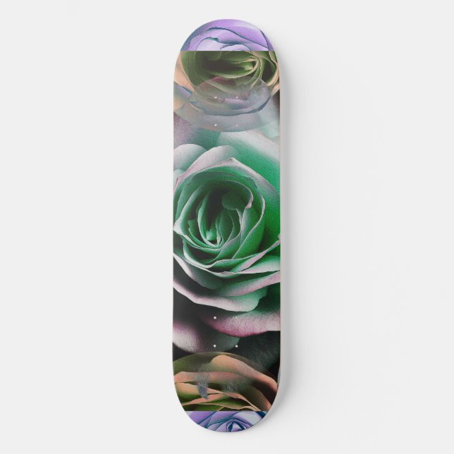 SKATEBOARD ESTILO ARTÍSTICO DE FLORES DE ROSAS (Anverso)