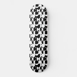 Skateboard Estilo Bauhaus Retro Geométrico Blanco Y Negro