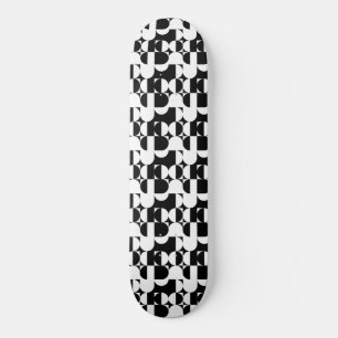 Skateboard Estilo Bauhaus Retro Geométrico Blanco Y Negro