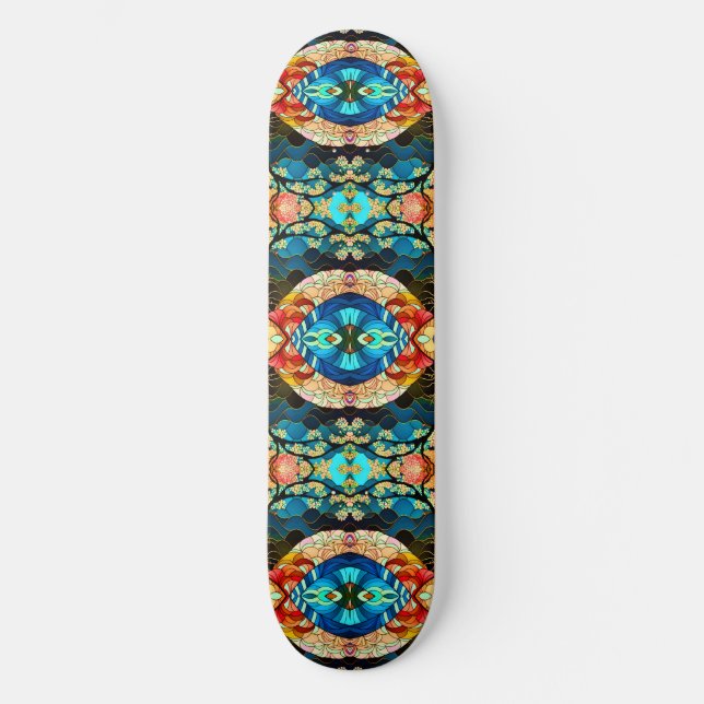 SKATEBOARD ESTILO DE ARTE JAPONÉS BOSQUE SIMÉTRICO (Anverso)