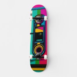 Skateboard Estilo de arte pop de Cassette retro