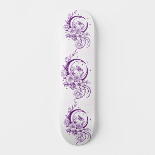 Skateboard Estilo de tatuaje de moda floral creciente Deck de