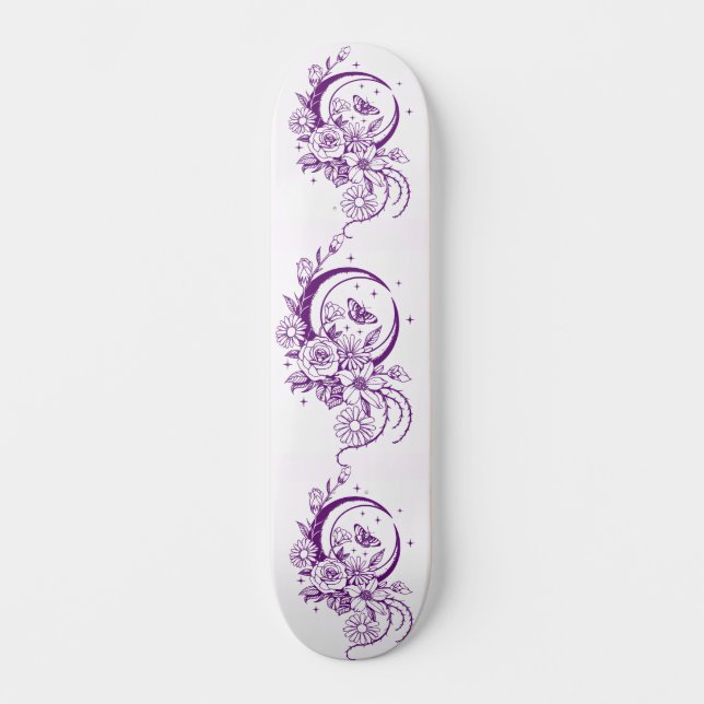 Skateboard Estilo de tatuaje de moda floral creciente Deck de (Anverso)