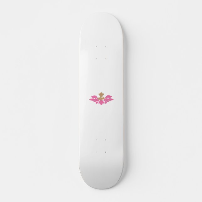 Skateboard Estilo decorativo, rosa caliente, bronce antiguo (Anverso )