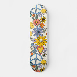 Skateboard Estilo floral hippy
