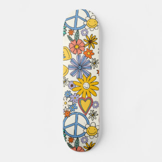 Skateboard Estilo floral hippy