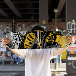 Skateboard estilo graffiti amarillo | Pista de pat