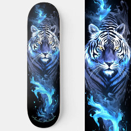 Skateboard Estilo Guay de brillo blanco y azul