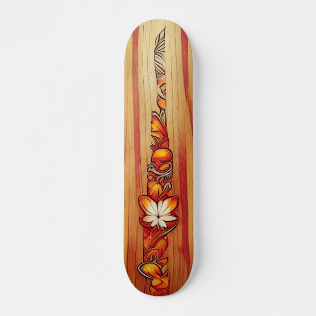 Skateboard Estilo hawaiano (Anverso )