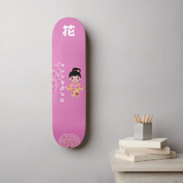 Skateboard Estilo japonés chica con "flor" monograma