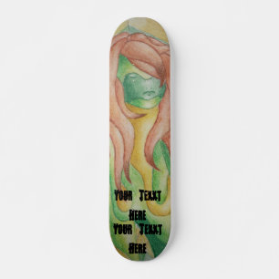 Skateboard estilo retro abstracto de arte callejero lady