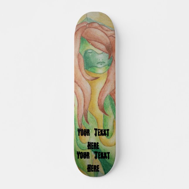 Skateboard estilo retro abstracto de arte callejero lady (Anverso )