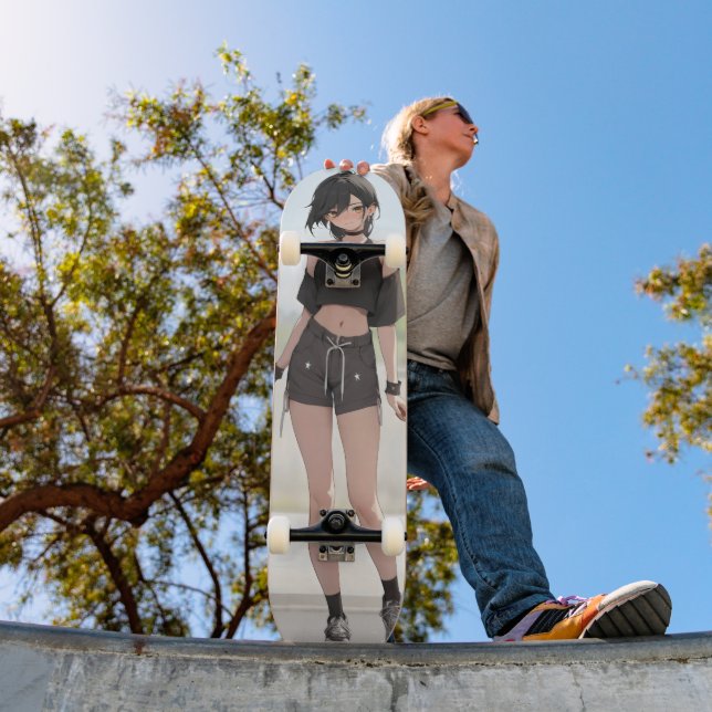 Skateboard Estilo urbano de Chica de anime (Exterior 1)