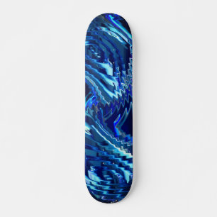 Skateboard Estrela azul ondulada com traçados em ziguezague