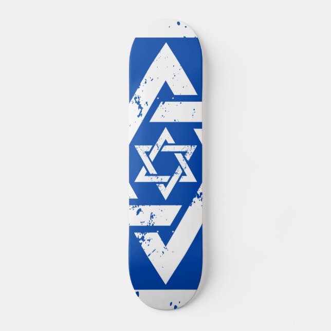 Skateboard Estrella blanca del Grunge de David (Anverso)