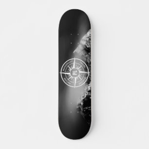 Skateboard Estrella de brújula emblema monopólico montañas dr