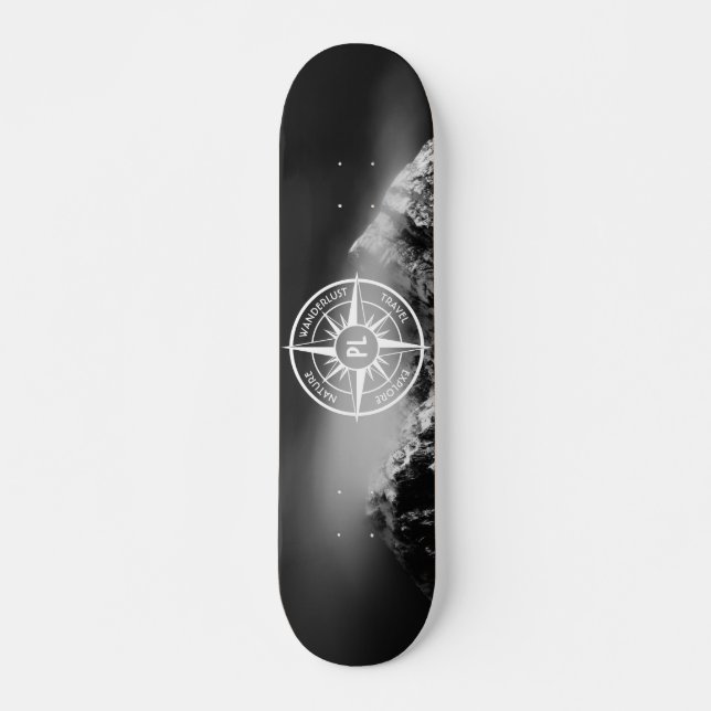 Skateboard Estrella de brújula emblema monopólico montañas dr (Anverso )