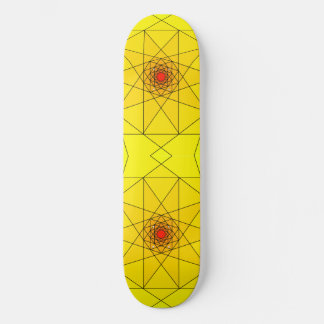 Skateboard Estrella Geométrica Explosiva - Diseño Amarillo y
