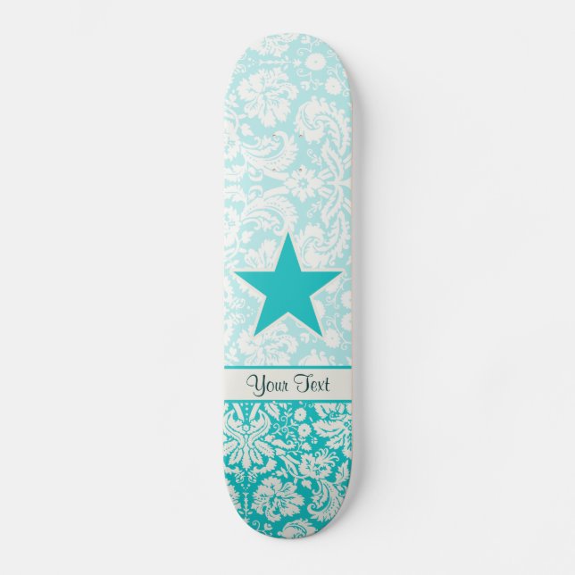 Skateboard Estrella verde azulada (Anverso)