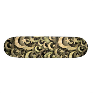 Skateboard Estrella y creciente de oro