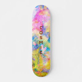 Skateboard Estrellas cósmicas en una galaxia de rojos azules