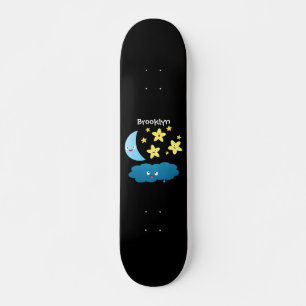 Skateboard Estrellas de canto, personalizado de luna y nube