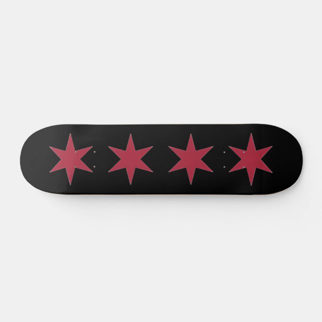 Skateboard Estrellas de Chicago (Horz)
