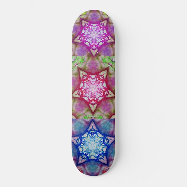 SKATEBOARD ESTRELLAS DE PURPLE AZUL ABSTRACTAS (Anverso)