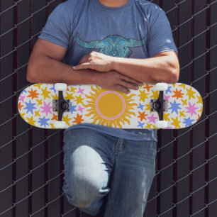 Skateboard Estrellas de Sunburst psicodélicas